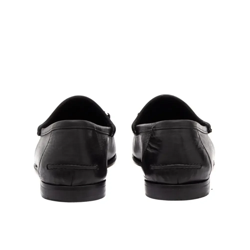 VTG GUCCI Tom Ford Era 247489 Leather Horsebit Loafers in Black US 9.5